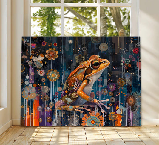 Gustav Klimt Frog Canvas, Gustav Klimt Exhibition Poster, Gustav Klimt Print, Vintage Poster, Night Garden Wall Art, Vintage Wall Decor