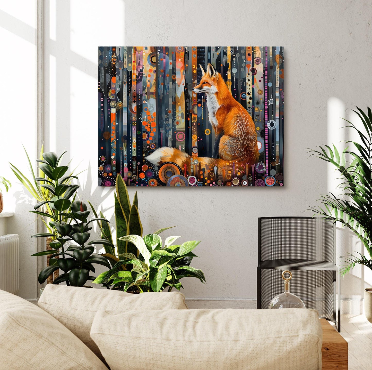 Gustav Klimt Fox Canvas, Gustav Klimt Exhibition Print, Gustav Klimt Print, Vintage Poster, Night Garden Art, Botanical Wall Art