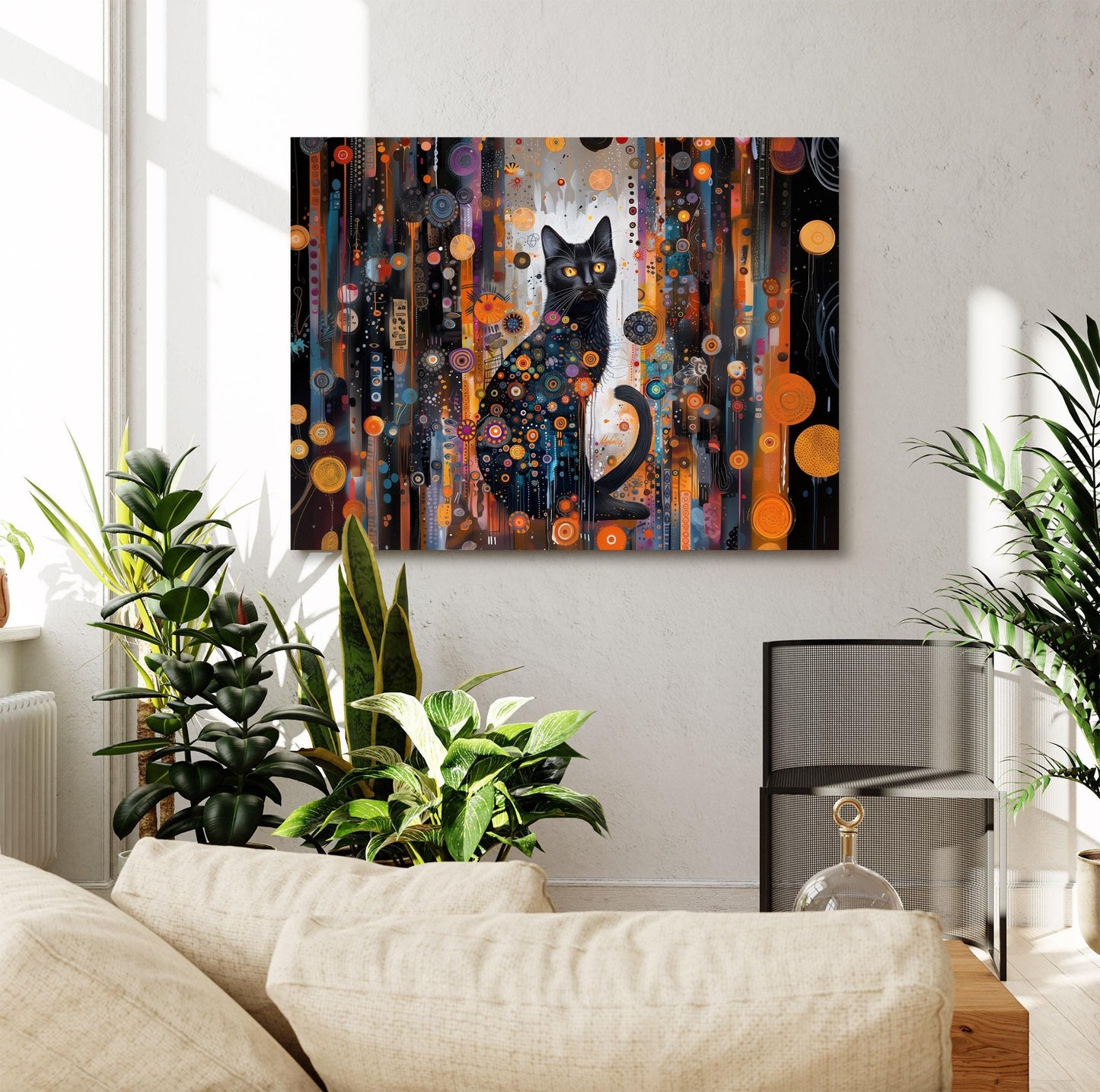 Gustav Klimt Black Car Canvas Wall Art, Gustav Klimt Exhibition Print, Gustav Klimt Print, Floral Poster, Night Art, Botanical Wall Art