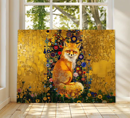 Gustav Klimt Fox Canvas, Gustav Klimt Exhibition Print, Gustav Klimt Print, Floral Poster, Flower Garden Art, Botanical Wall Art