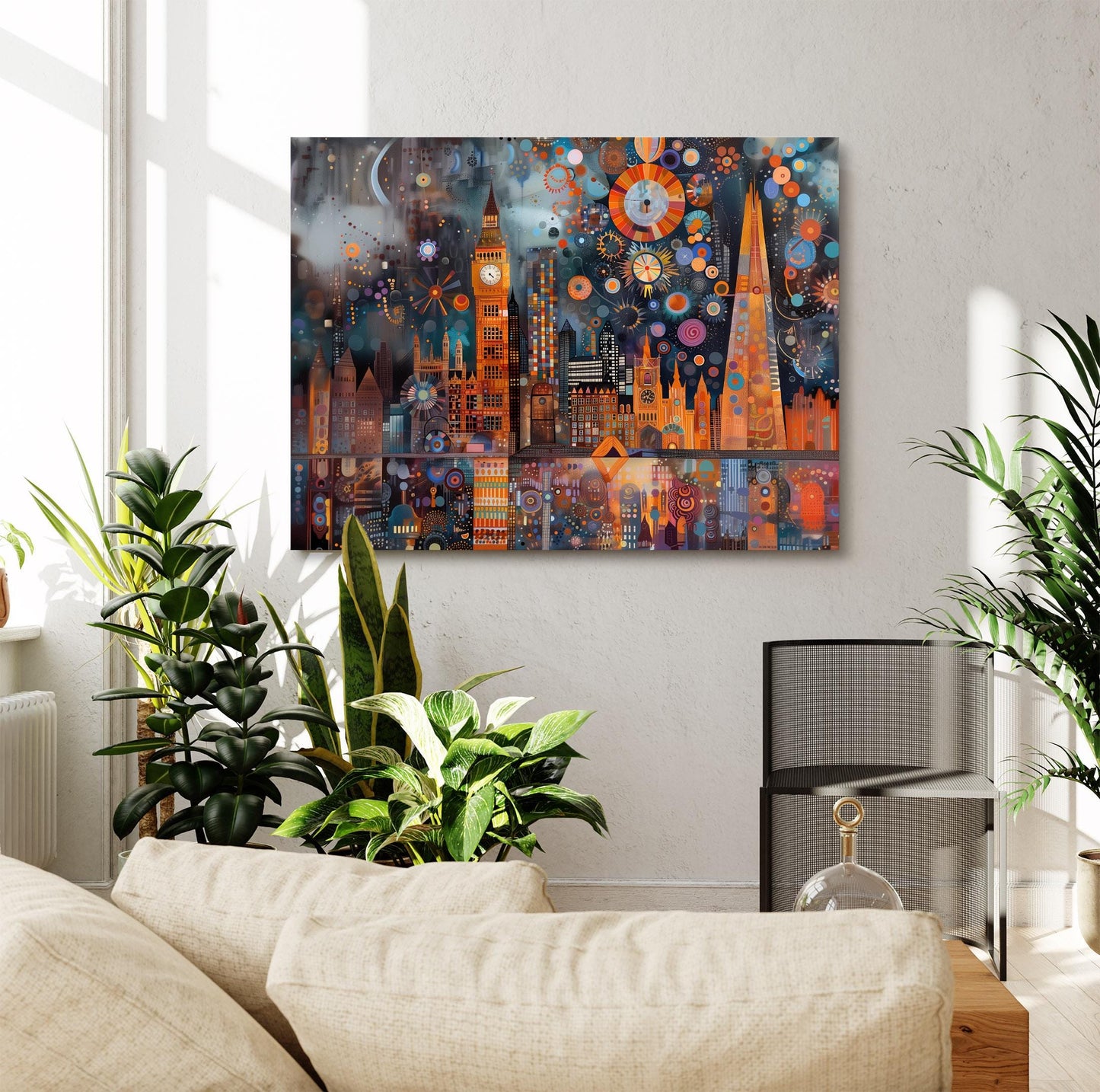 Gustav Klimt London Skyline Canvas Art, Gustav Klimt Exhibition Print, Gustav Klimt Print, Floral Poster, Stary Night Art, City Wall Art