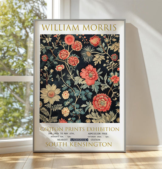 William Morris Print, William Morris Exhibition Poster William Morris Poster, Vintage Wall Art, Floral Art, Vintage Poster, Home Wall Decor