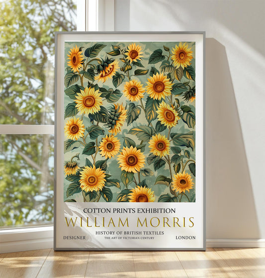 William Morris Wall Print, William Morris Exhibition Poster, William Morris Vintage Wall Art, Victorian Art, Vintage Poster, Sunflower Print