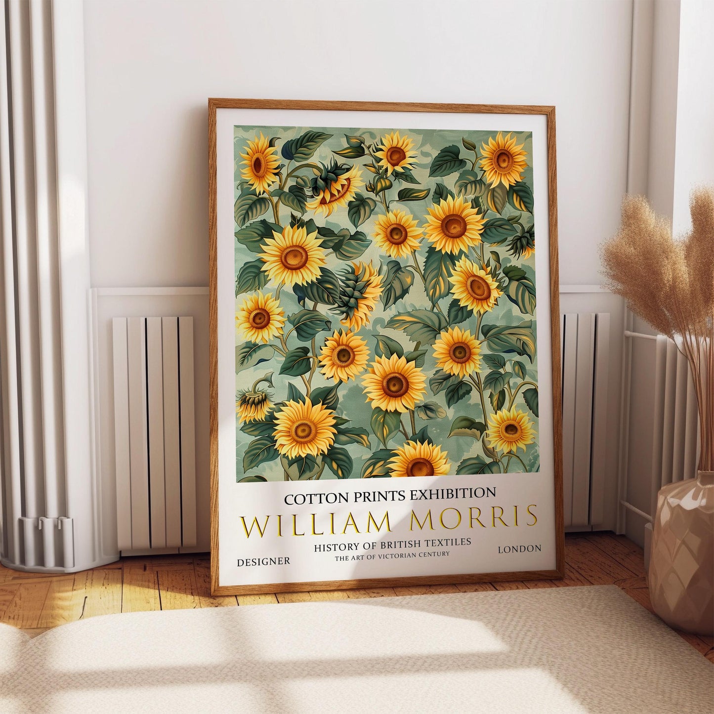 William Morris Wall Print, William Morris Exhibition Poster, William Morris Vintage Wall Art, Victorian Art, Vintage Poster, Sunflower Print