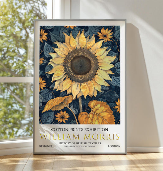 William Morris Wall Print, William Morris Exhibition Poster, William Morris Vintage Wall Art, Victorian Textile, Vintage Poster, Sunflower