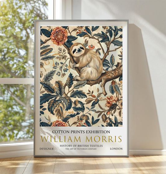 William Morris Wall Print, William Morris Exhibition Poster, William Morris, Vintage Wall Art, Textile Art, Vintage Poster, Sloth Art Print