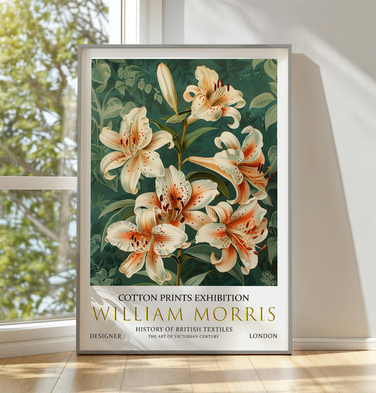 William Morris Print, William Morris Exhibition Poster, William Morris Poster, Vintage Wall Art, Textile Art, Vintage Poster, Lily Art