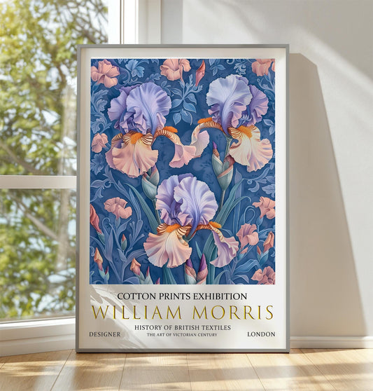 William Morris Print, William Morris Exhibition Poster, William Morris Poster, Vintage Wall Art, Flower Art, Vintage Poster, Iris Print