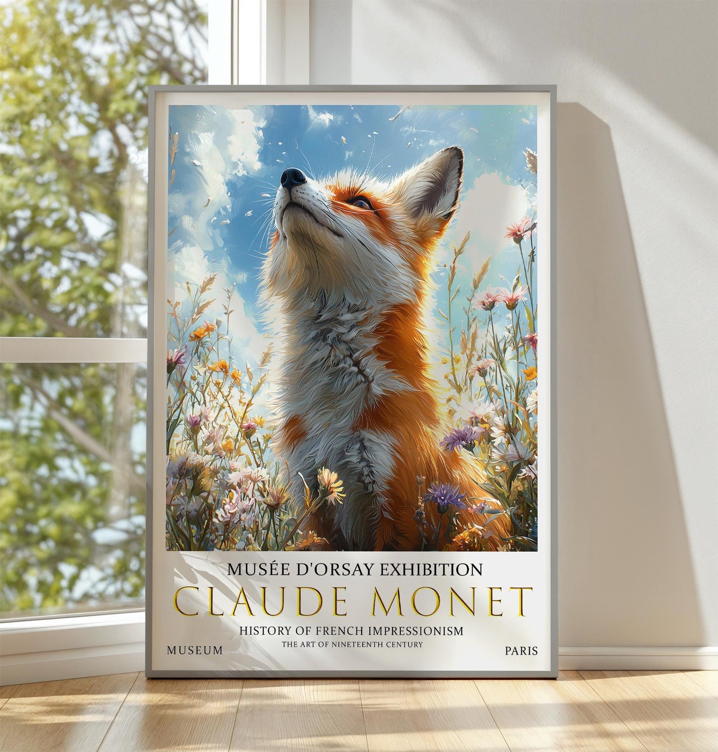 Claude Monet Fox Print, Claude Monet Exhibition Poster, Claude Monet Poster, Vintage Poster, Field of Wildflowers Art, Vintage Wall Art,