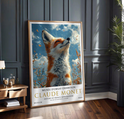 Claude Monet Fox Print, Claude Monet Exhibition Poster, Claude Monet Poster, Vintage Poster, Field of Wildflowers Art, Vintage Wall Art