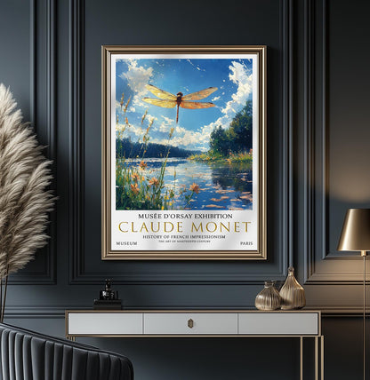 Claude Monet Hummingbird Print, Claude Monet Exhibition Poster, Claude Monet Poster, Vintage Poster, Water Liles Art, Vintage Wall Art