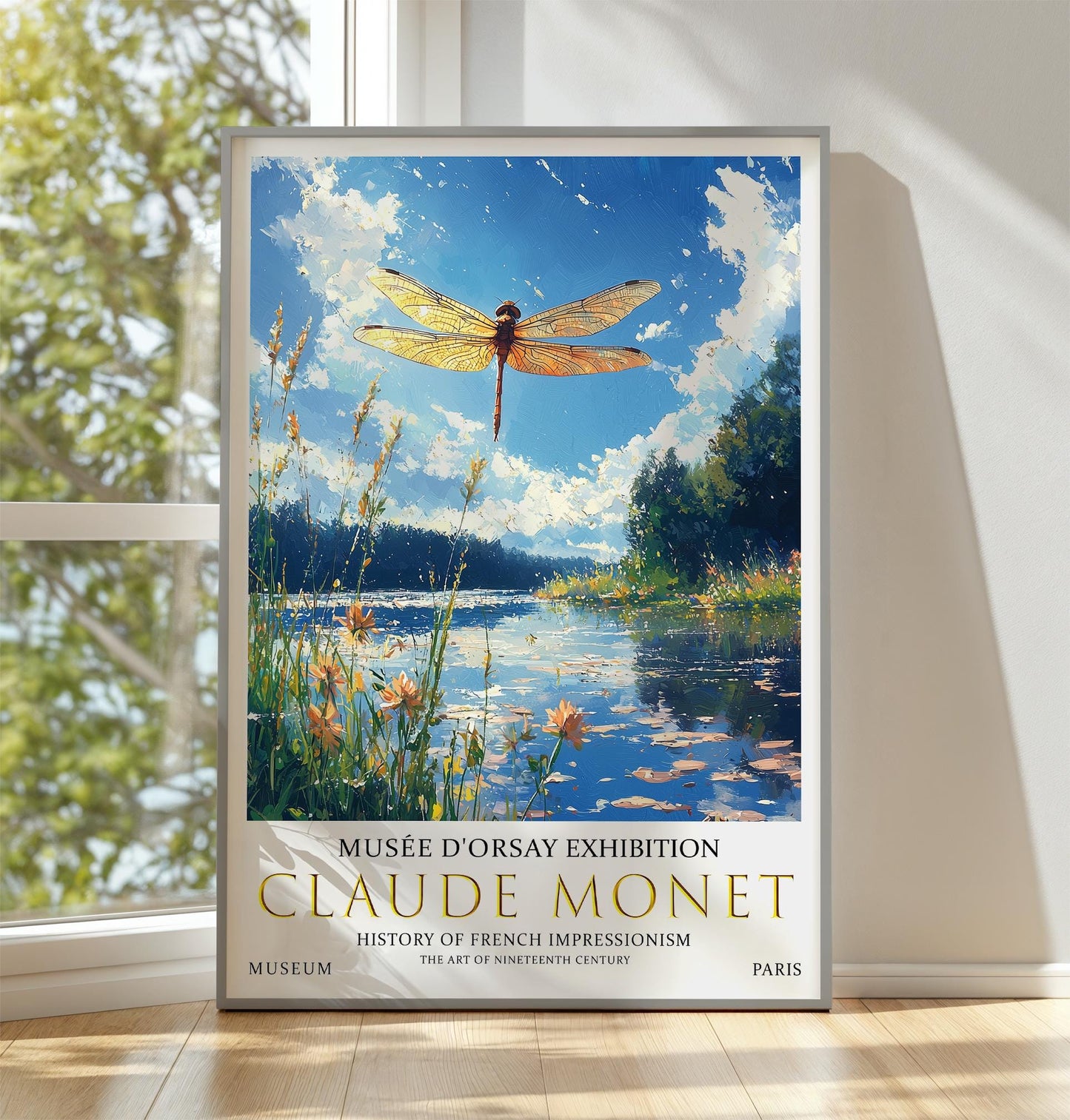 Claude Monet Hummingbird Print, Claude Monet Exhibition Poster, Claude Monet Poster, Vintage Poster, Water Liles Art, Vintage Wall Art