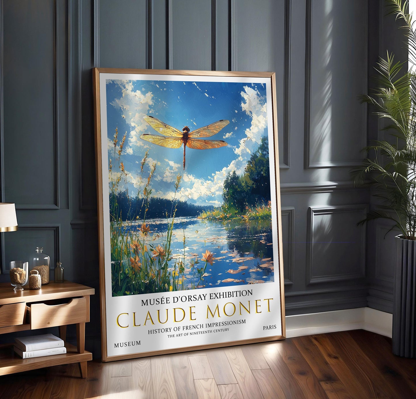 Claude Monet Hummingbird Print, Claude Monet Exhibition Poster, Claude Monet Poster, Vintage Poster, Water Liles Art, Vintage Wall Art