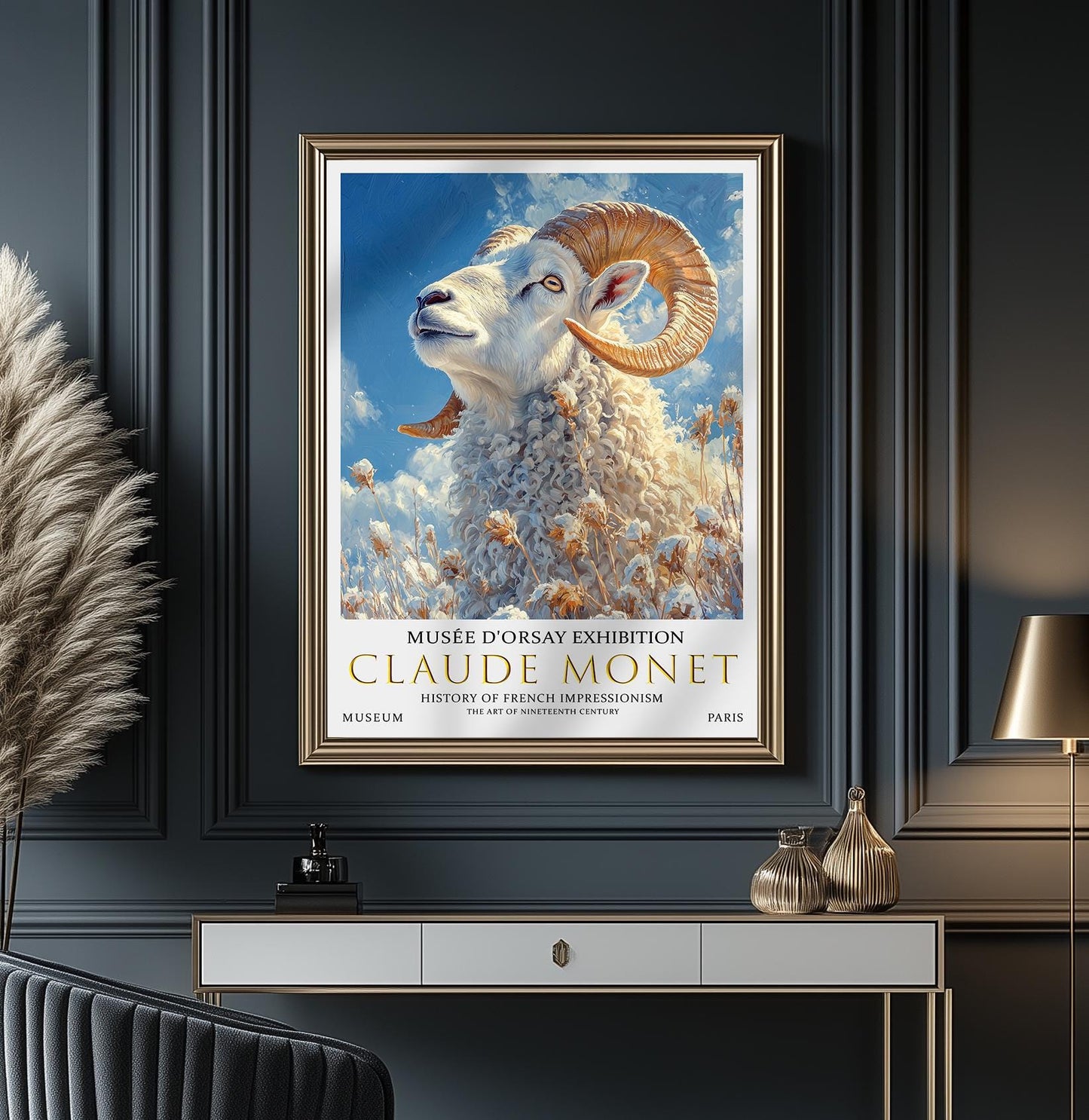 Claude Monet Ram Print, Claude Monet Exhibition Poster, Claude Monet Poster, Vintage Poster, Winter Landscape Art, Vintage Wall Art,