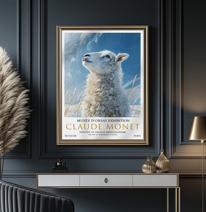 Claude Monet Sheep Print, Claude Monet Exhibition Poster, Claude Monet Poster, Vintage Poster, Winter Landscape Art, Vintage Wall Art,