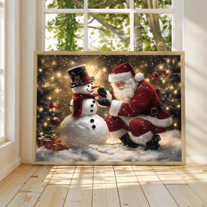 Santa Claus Print, Christmas Poster Print, Christmas Wall Art, Winter Wonderland, Winter Wall Art, Christmas wall Decor, Winter Print