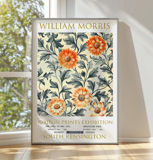 William Morris Print, William Morris Exhibition Poster William Morris Poster, Vintage Wall Art, Textile Art, Vintage Poster, Flower Art