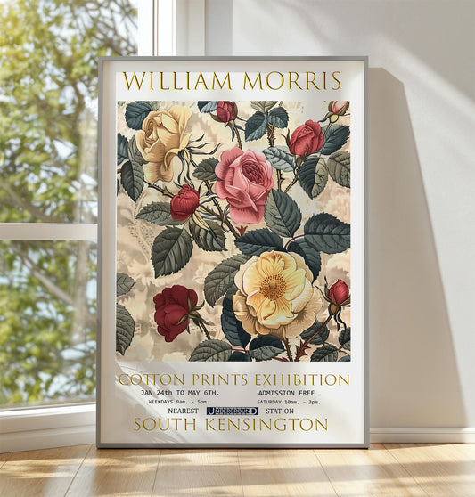 William Morris Print, William Morris Exhibition Poster, William Morris Poster, Vintage Wall Art, Nature Art, Vintage Poster, Roses Print