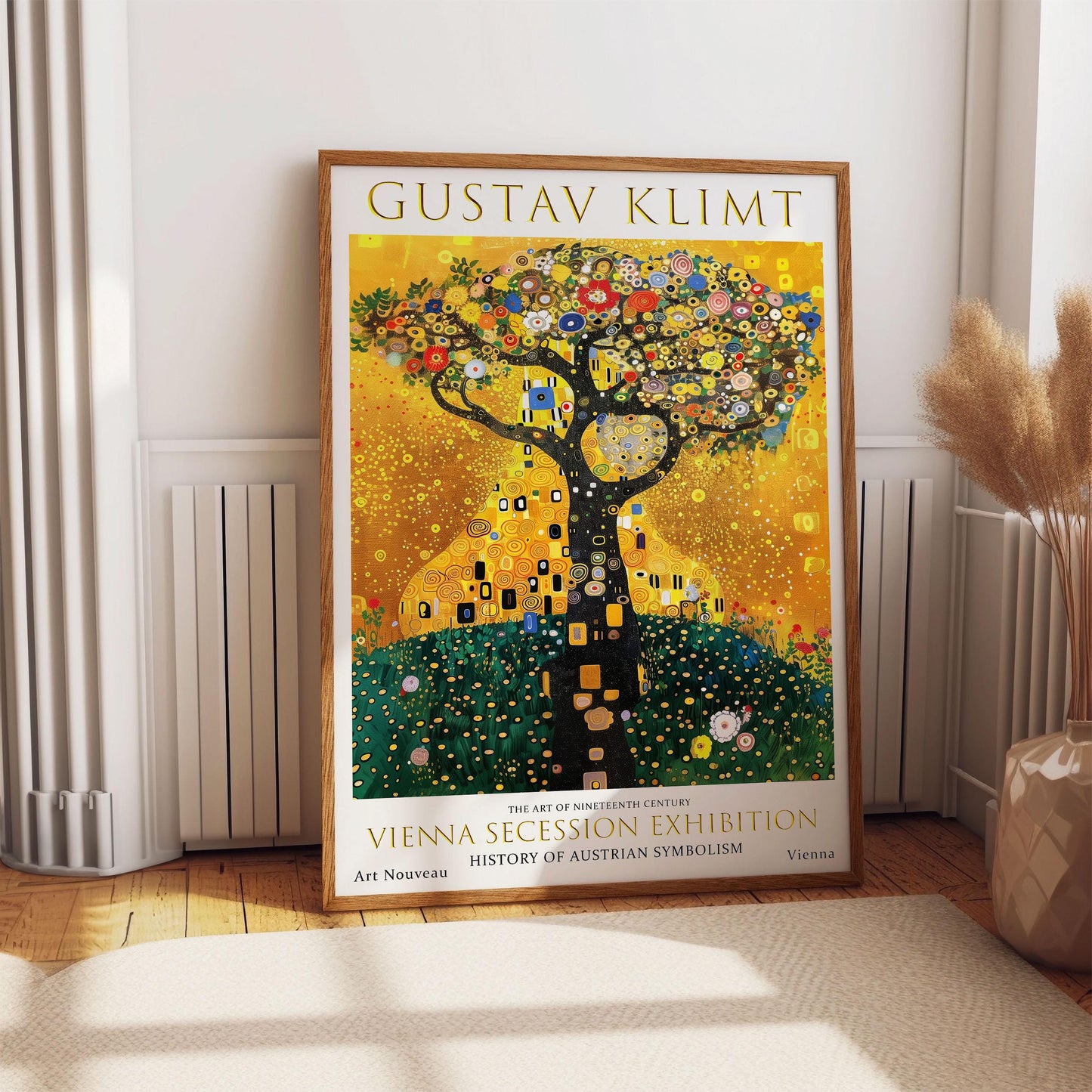 Gustav Klimt Tree Of Life Print, Gustav Klimt Exhibition Poster, Gustav Klimt Poster, Vintage Poster, Flower Flower Art, Vintage Wall Art,