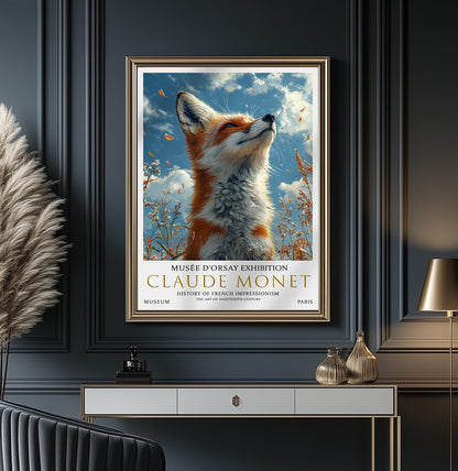 Claude Monet Fox Print, Claude Monet Exhibition Poster, Claude Monet Poster, Vintage Poster, Field of Wildflowers Art, Vintage Wall Art