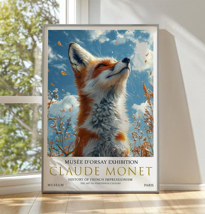 Claude Monet Fox Print, Claude Monet Exhibition Poster, Claude Monet Poster, Vintage Poster, Field of Wildflowers Art, Vintage Wall Art