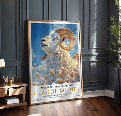 Claude Monet Ram Print, Claude Monet Exhibition Poster, Claude Monet Poster, Vintage Poster, Winter Landscape Art, Vintage Wall Art,