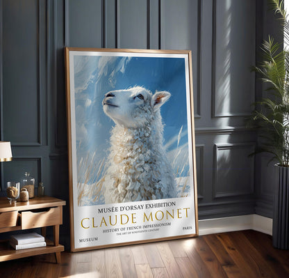 Claude Monet Sheep Print, Claude Monet Exhibition Poster, Claude Monet Poster, Vintage Poster, Winter Landscape Art, Vintage Wall Art,