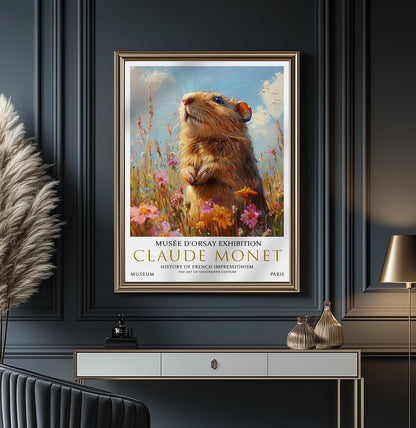 Claude Monet Water Vole Print, Claude Monet Exhibition Poster, Claude Monet Poster, Vintage Poster, Summer Meadow Art, Vintage Wall Art,