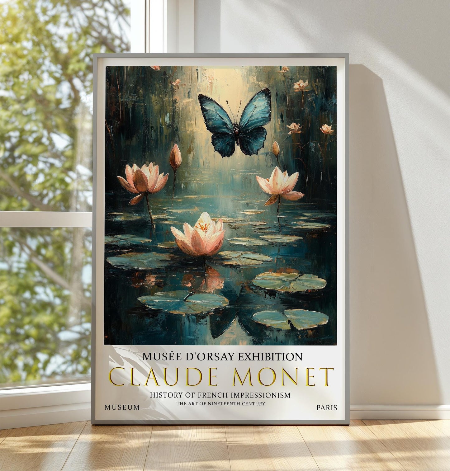 Claude Monet Print, Claude Monet Exhibition Poster, Claude Monet Poster, Vintage Poster, Water Liles Art, Vintage Wall Art, Butterfly Print