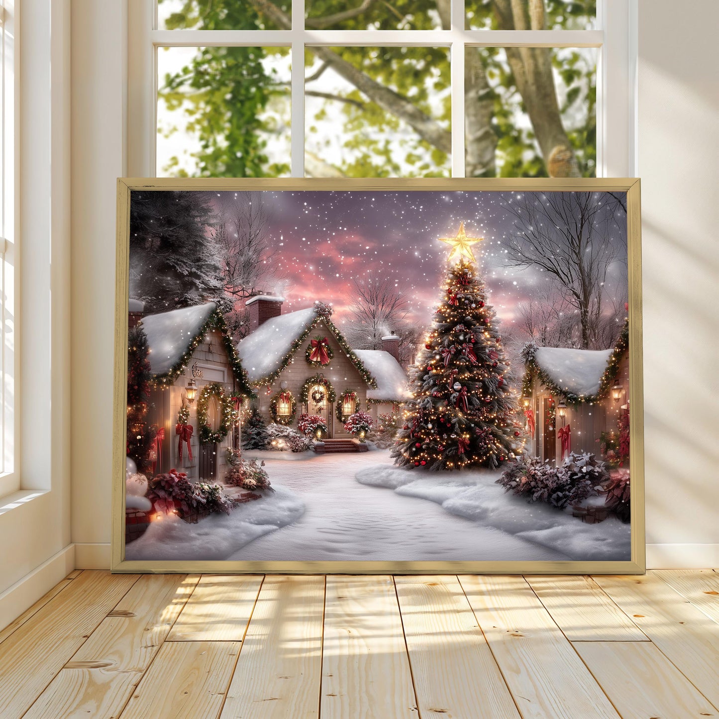 Christmas Tree Print, Christmas Poster Print, Christmas Wall Art, Winter Wonderland, Winter Art, Christmas Wall Decor, Christmas Tree Decor