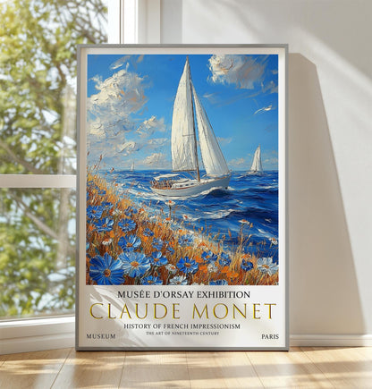 Claude Monet Sailing Boat Art Print - French Impressionist Sea Landscape, Museum Poster, Nautical Decor, Fine Art for Coastal Homes