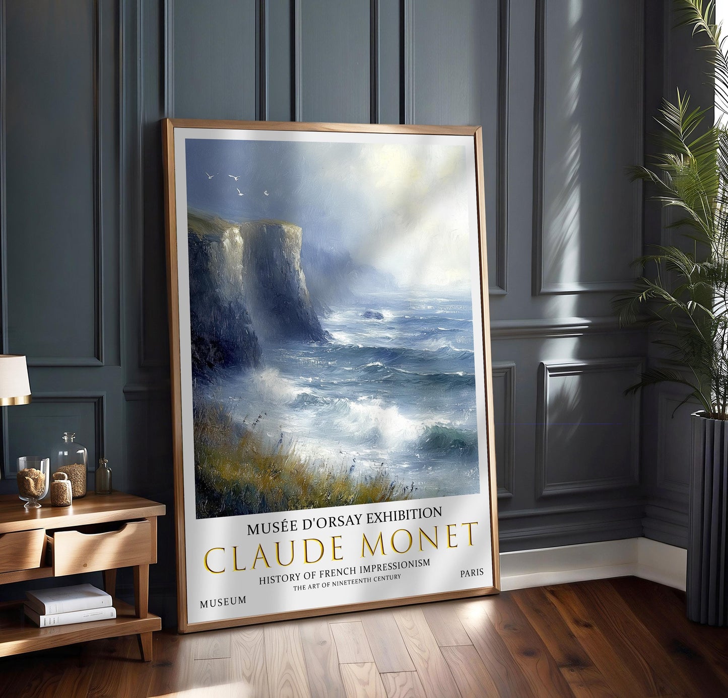 Claude Monet Cliffside Sea Art Print - French Impressionist Coastal Wall Decor, Museum Exhibition Poster, Ocean Lovers Gift