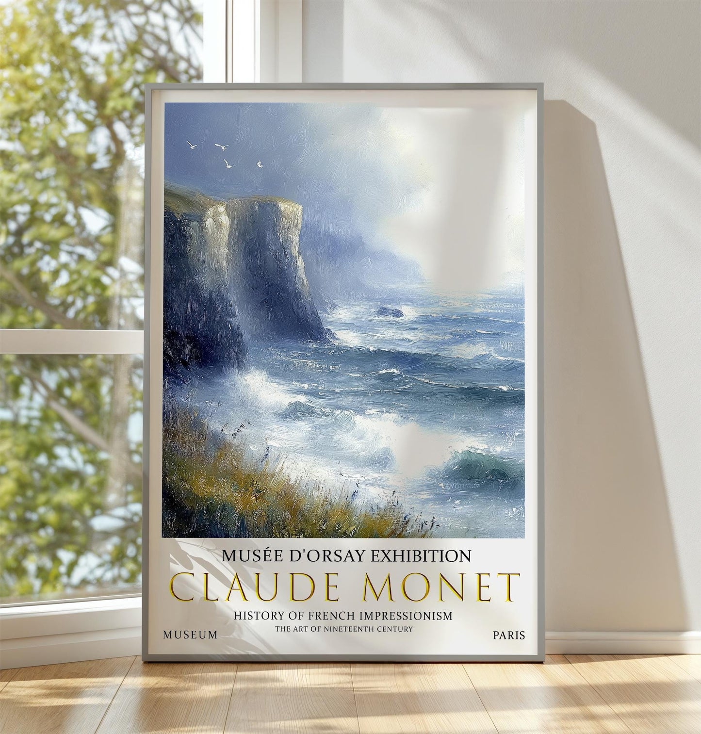 Claude Monet Cliffside Sea Art Print - French Impressionist Coastal Wall Decor, Museum Exhibition Poster, Ocean Lovers Gift