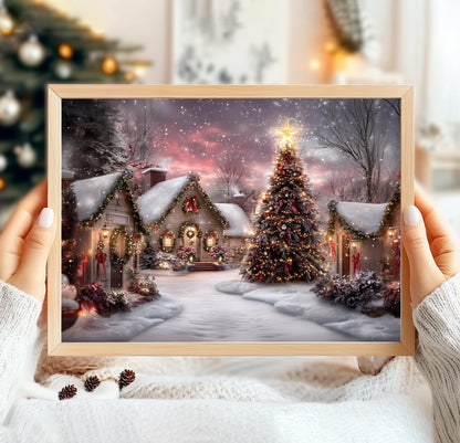 Christmas Tree Print, Christmas Poster Print, Christmas Wall Art, Winter Wonderland, Winter Art, Christmas Wall Decor, Christmas Tree Decor