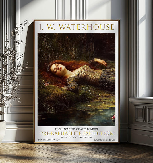 John William Waterhouse Ophelia Art Print - Romantic Pre-Raphaelite Vintage Poster, Shakespeare Wall Decor, Antique Artwork