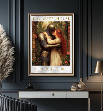 John William Waterhouse Art Print - The Accolade, Romantic Pre-Raphaelite Poster, Knight & Maidenm, Medieval Wall Decor, Academic Art