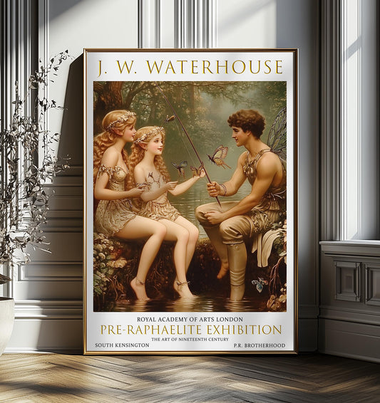 John William Waterhouse Water Nymphs Wall Art - Vintage Pre-Raphaelite Print for Enchanted Decor, Romantic Antique Style Artwork